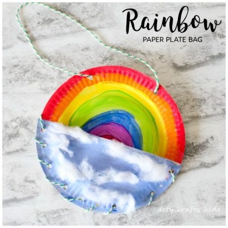 Arty Crafty Kids | Book Club | Craft Ideas for Kids | Rainbow Paper Plate Bag