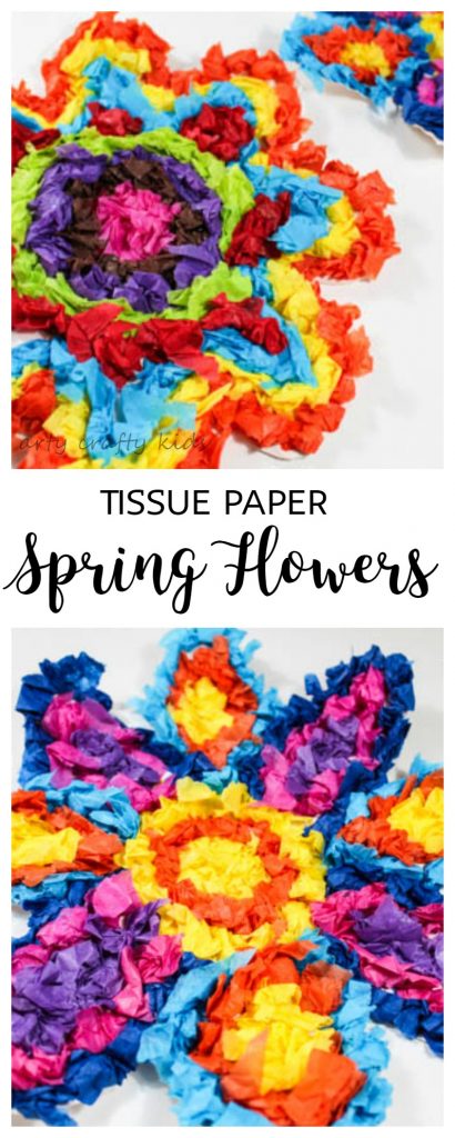 Arty Crafty Kids | Craft | Colourful Tissue Paper Flower Kids Craft