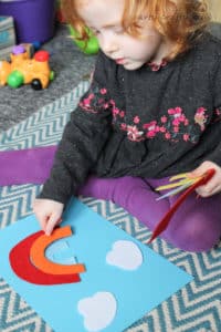 Arty Crafty Kids | Play | Toddler Rainbow Activity | Toddlers will have fun creating pictures and building their own simple rainbows. A great little colour identification and sequencing activity for toddlers.