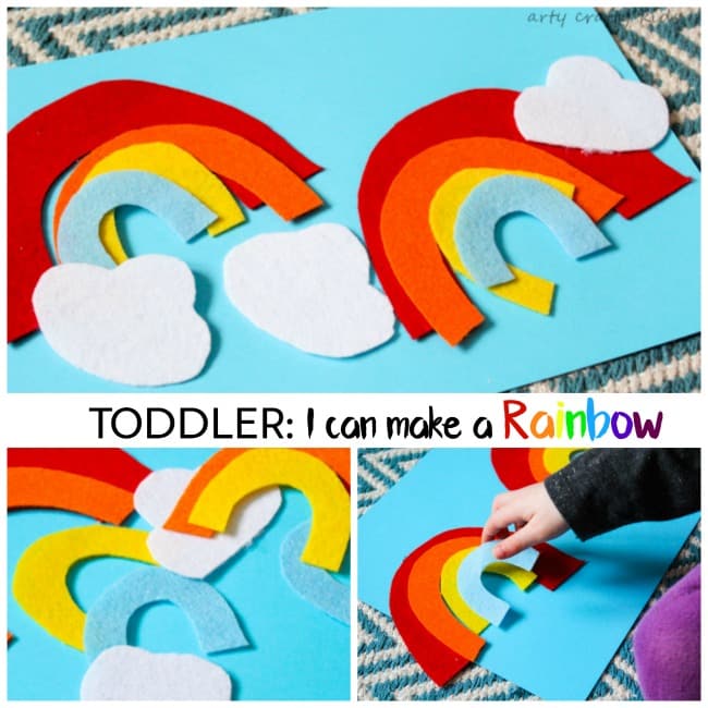 Arty Crafty Kids | Play | Toddler Rainbow Activity | Toddlers will have fun creating pictures and building their own simple rainbows. A great little colour identification and sequencing activity for toddlers.