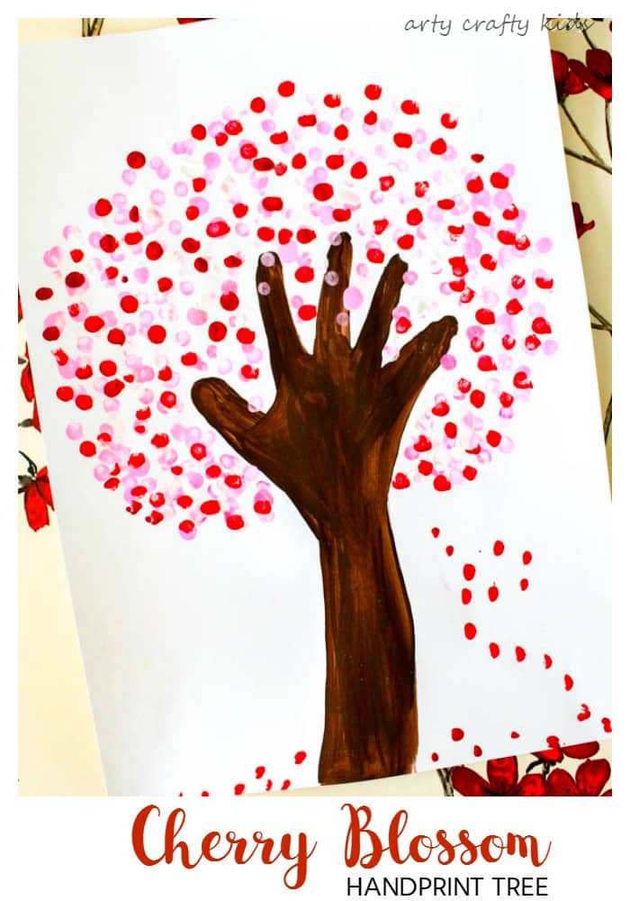 Arty Crafty Kids | Art | Cherry Blossom Handprint Tree