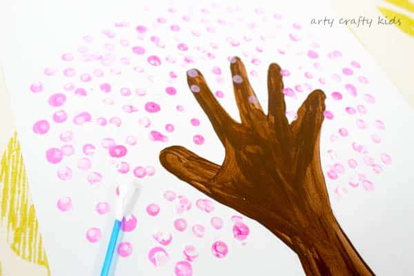 Arty Crafty Kids | Art | Cherry Blossom Handprint Tree