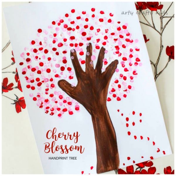 Arty Crafty Kids | Art | Cherry Blossom Handprint Tree