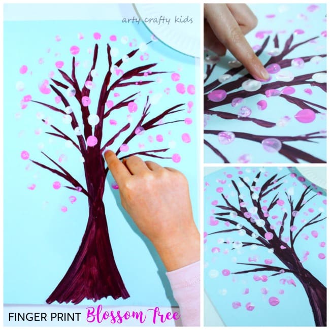 Finger Print Spring Blossom Tree | Arty Crafty Kids