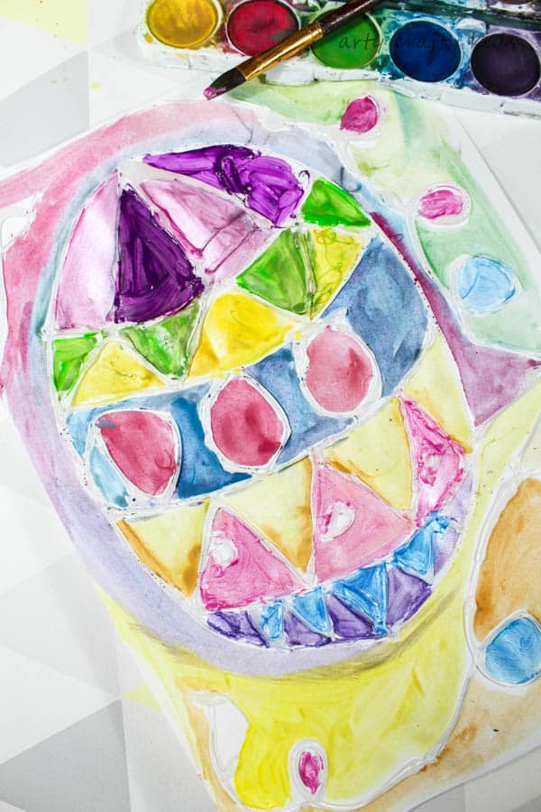 Arty Crafty Kids | Easter | Glue Resist & Watercolour Easter Egg | A colourful and fun Easter themed art projects for kids!