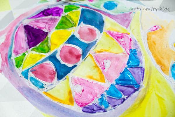 Arty Crafty Kids | Easter | Glue Resist & Watercolour Easter Egg | A colourful and fun Easter themed art projects for kids!
