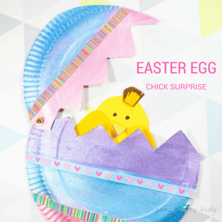 Arty Crafty Kids | Craft | Easter | Paper Plate Easter Egg Chick Surprise