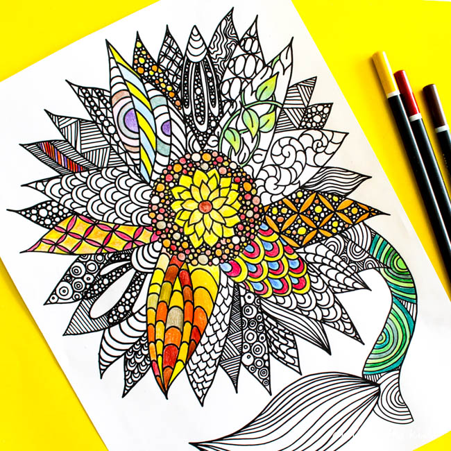Arty Crafty Kids | Coloring Pages | Sunflower Coloring ...