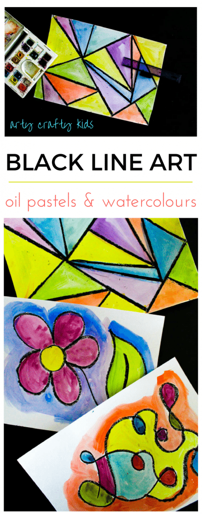 Arty Crafty Kids | Art | Black Line Exploration Art | A fun and engaging process art idea for kids to explore geometric shapes and lines.