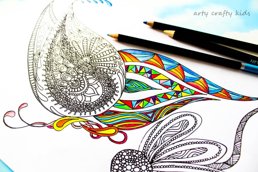 Arty Crafty Kids | Free Coloring Page | Detailed Butterfly Coloring Page