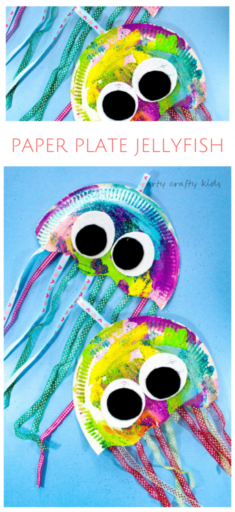 Arty Crafty Kids | Craft | Paper Plate Jellyfish Craft | Easy Jellyfish craft for kids - perfect for an under the sea theme at school or preschool!