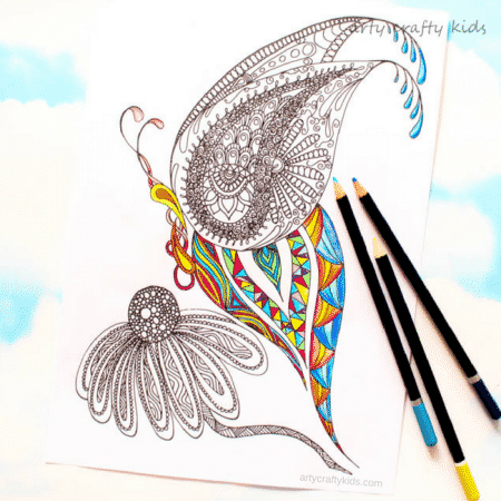 Arty Crafty Kids | Free Coloring Page | Detailed Butterfly Coloring Page
