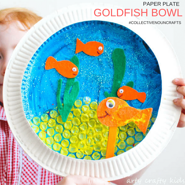 Arty Crafty Kids | Craft | Paper Plate Goldfish Bowl Craft | A fun and interactive goldfish bowl craft idea for kids.