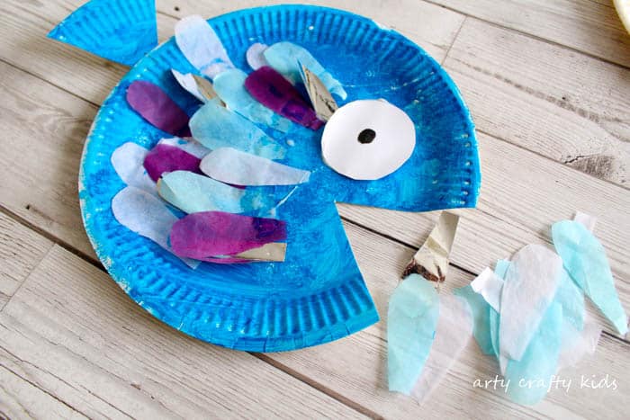 Arty Crafty Kids | Book Club | Craft Ideas for Kids | The perfect fish craft for kids who love the book Rainbow Fish