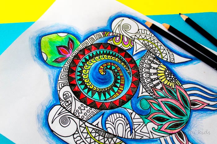 Arty Crafty Kids | Free Coloring Page for Adults and Kids | Moana Inspired Turtle Coloring Page