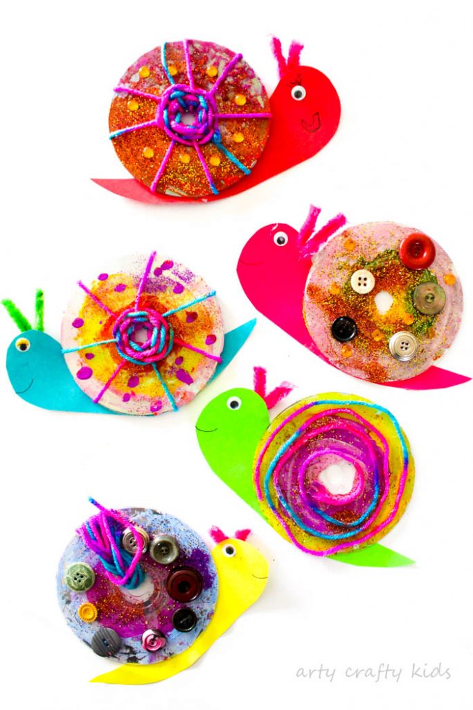 Arty Crafty Kids | Craft | Easy CD Snail Craft | A super fun and funky snail craft for kids!