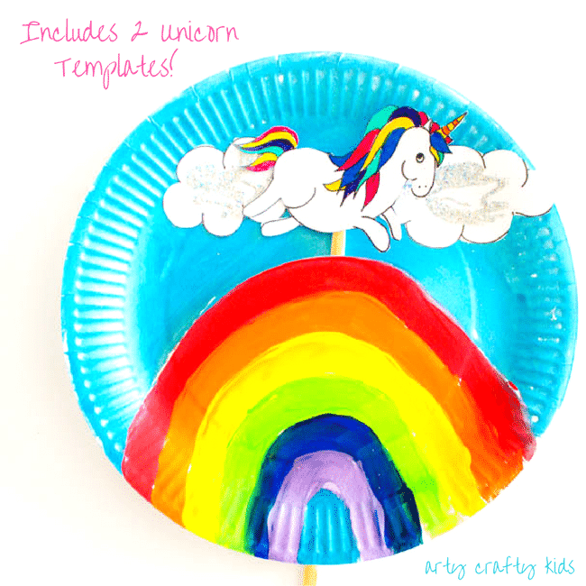 Rainbow Unicorn Paper Plate Craft for Kids - Natural Beach Living