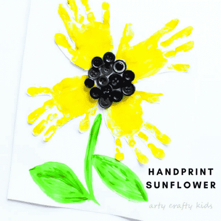 Arty Crafty Kids | Art | Easy Handprint Sunflower Craft | A super cute sunflower handprint craft for kids!