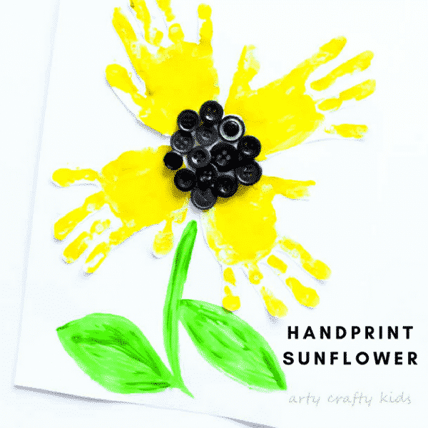Arty Crafty Kids | Art | Easy Handprint Sunflower Craft | A super cute sunflower handprint craft for kids!