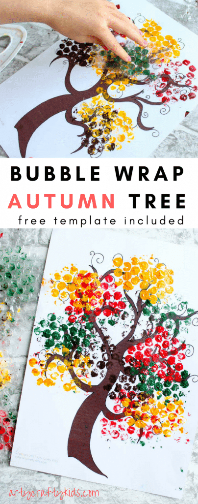 Bubble Wrap Autumn Tree - Fall Activities For Kindergarten