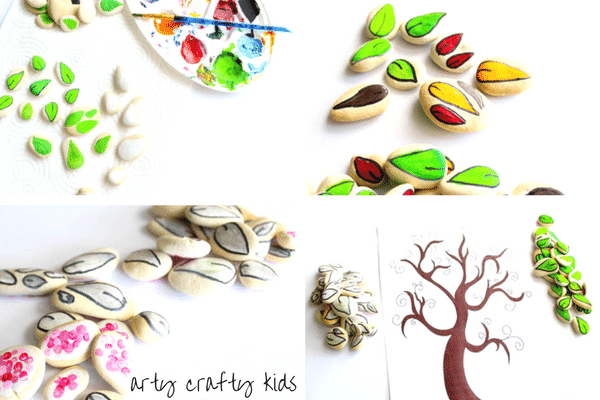 Arty Crafty Kids | Seasonal | Four Seasons Transformation Rock Game | A fun seasonal play and learning activity for kids. Position the rocks onto the tree and turns the rocks to change the season