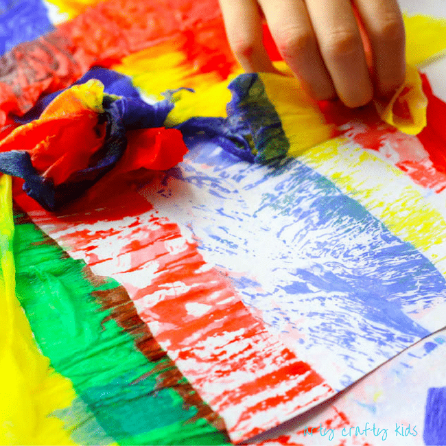 Tissue Paper Canvas Art for Kids - Crafty Kids at Home
