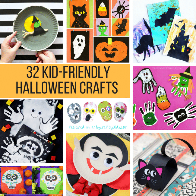 Arty Crafty Kids | Halloween Crafts for Kids | 32 Kid-Friendly Halloween Crafts - A super fun collection of easy, fun and cute halloween themed crafts for young children