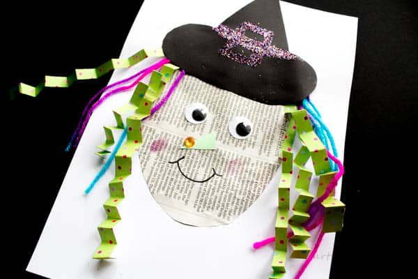 Arty Crafty Kids | Art | Halloween Crafts for Kids | Easy Paper Witch Craft | Easy mixed media Witch project for preschoolers and young children!