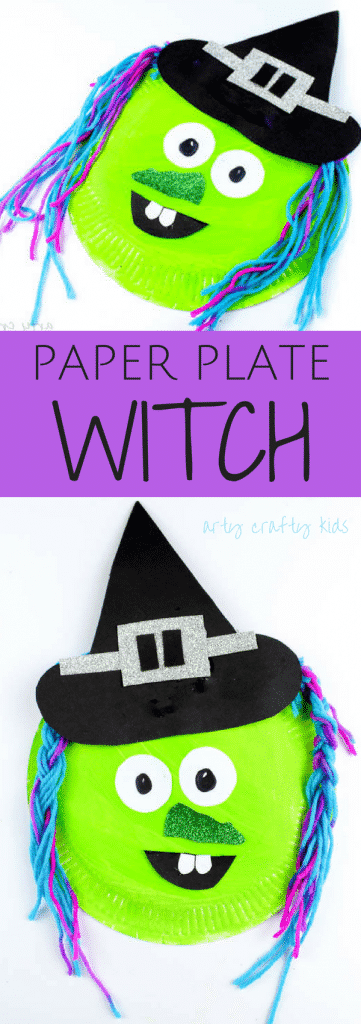Arty Crafty Kids | Craft | Halloween Craft for kids | Paper Plate Witch