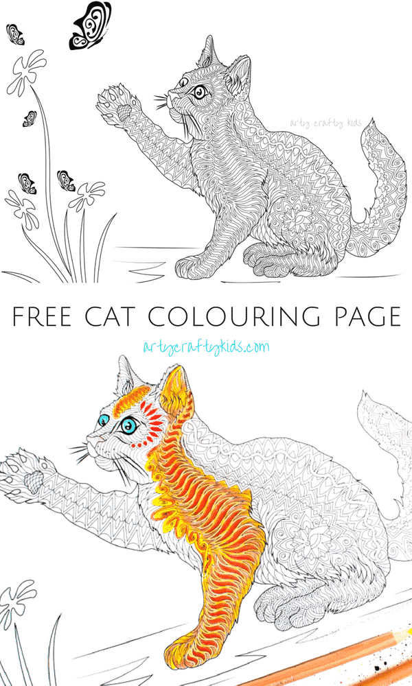 Free Cat Coloring Page - Arty Crafty Kids