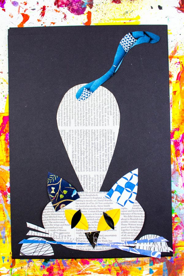 Cool Cat Newspaper Art Project For Kids Arty Crafty Kids