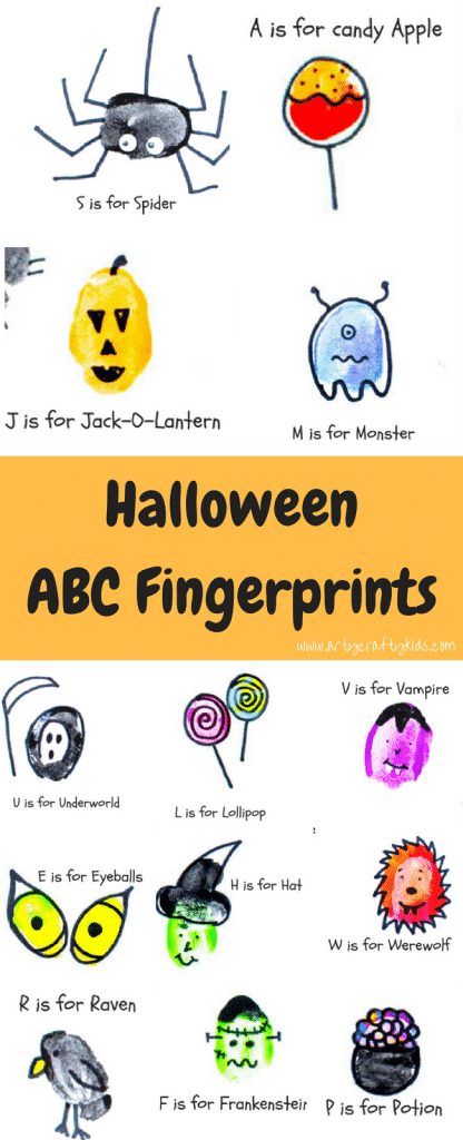 Arty Crafty Kids | Art | Halloween ABC Fingerprints | Give the alphabet a spooky twist with our Halloween themed ABC Fingerprint activity!