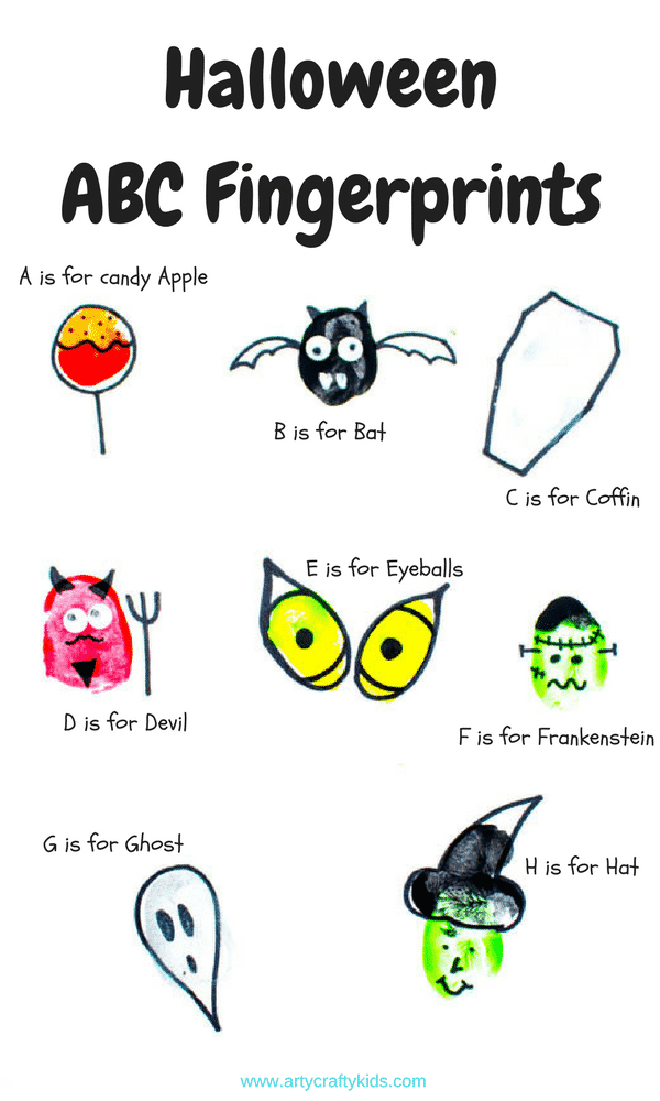 Arty Crafty Kids | Art | Halloween ABC Fingerprints | Give the alphabet a spooky twist with our Halloween themed ABC Fingerprint activity!