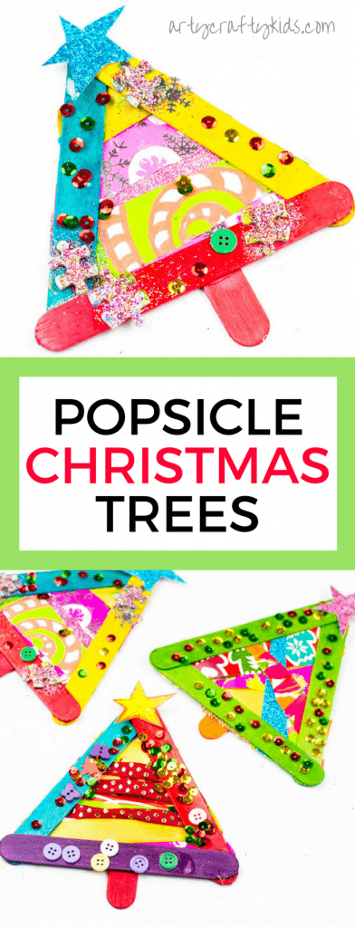 Arty Crafty Kids | Christmas Crafts for Kids | Popsicle Stick Christmas Tree Craft #christmastreecraft #kidschristmascraft #christmascraftsforkids #kidscrafts
