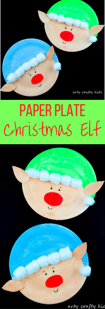 Arty Crafty Kids | Christmas Craft | Paper Plate Christmas Elf Craft | Super cute and easy paper plate Elf Craft for kids! #christmas #christmascraft #kidschristmascraft