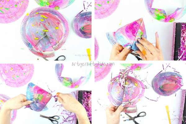 Arty Crafty Kids | Easy Paper Plate Party Hats | A fabulous Christmas or New Years Eve party Craft for kids using paper plates! Learn how to transform a paper plates into party hats using our two designs!