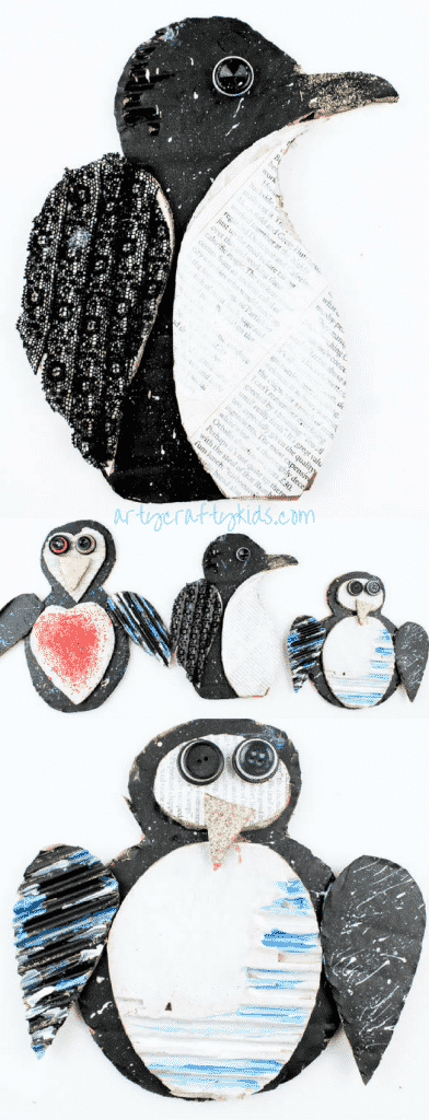 Arty Crafty Kids | Craft | Winter Crafts for Kids | Cardboard Penguin Craft #penguin #wintercraft #kidscraft #easykidscrafts