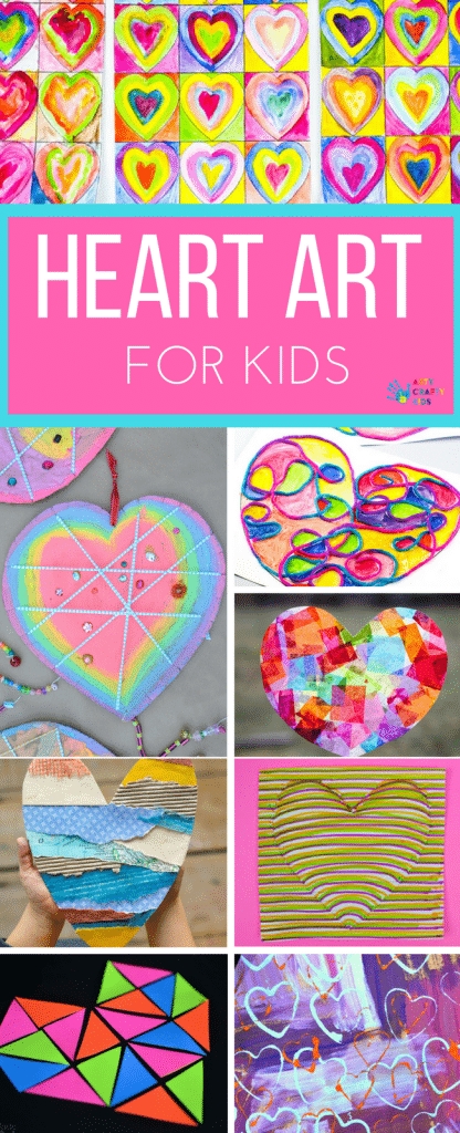 Arty Crafty Kids | Art for Kids | Valentines Heart Art Projects for kids #valentinesday #hearts #kidsart
