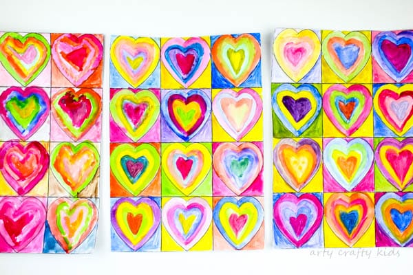 Arty Crafty Kids | Art for Kids | Kandinsky Inspired Heart Art | Inspired by Kandinsky Art, this gorgeous Heart Art Painting is a fabulous art project for kids that can framed and shared as a Kid-Made Gift for any special occassion, uncluding Mother's Day and Valentine's day