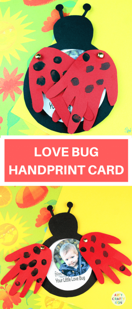 Arty Crafty Kids | Valentines Crafts for Kids | How to make a Love Bug Handprint Card for Valentine's Day