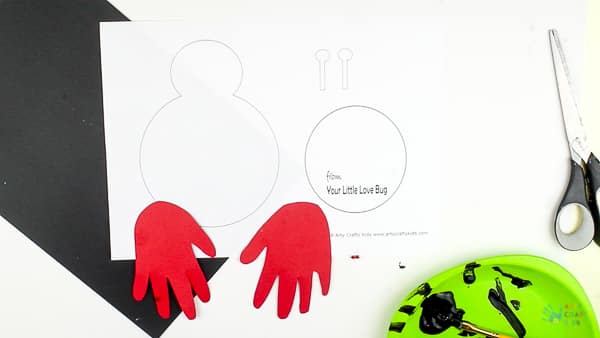 Arty Crafty Kids | Valentines Crafts for Kids | How to make a Love Bug Handprint Card for Valentine's Day