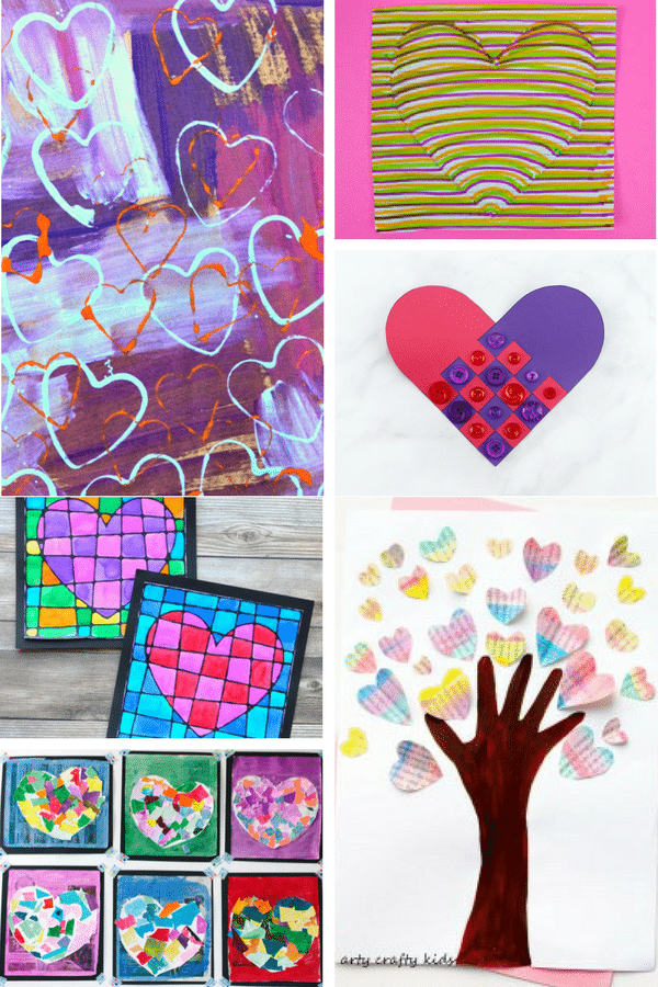 Arty Crafty Kids | Art for Kids | Valentines Heart Art Projects for kids #valentinesday #hearts #kidsart