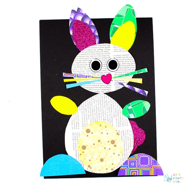 Arty Crafty Kids | Art Ideas for Kids | Paper Bunny Craft for Kids - using the template providing, kids can create a cute bunny using recycled paper. A great craft idea for Spring and Easter #eastercraftforkids #springcraftsforkids #kidscrafts #craftsforkids #eastercrafts