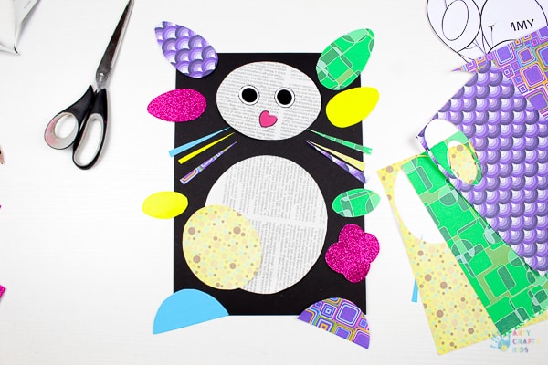 Arty Crafty Kids | Art Ideas for Kids | Paper Bunny Craft for Kids - using the template providing, kids can create a cute bunny using recycled paper. A great craft idea for Spring and Easter #eastercraftforkids #springcraftsforkids #kidscrafts #craftsforkids #eastercrafts