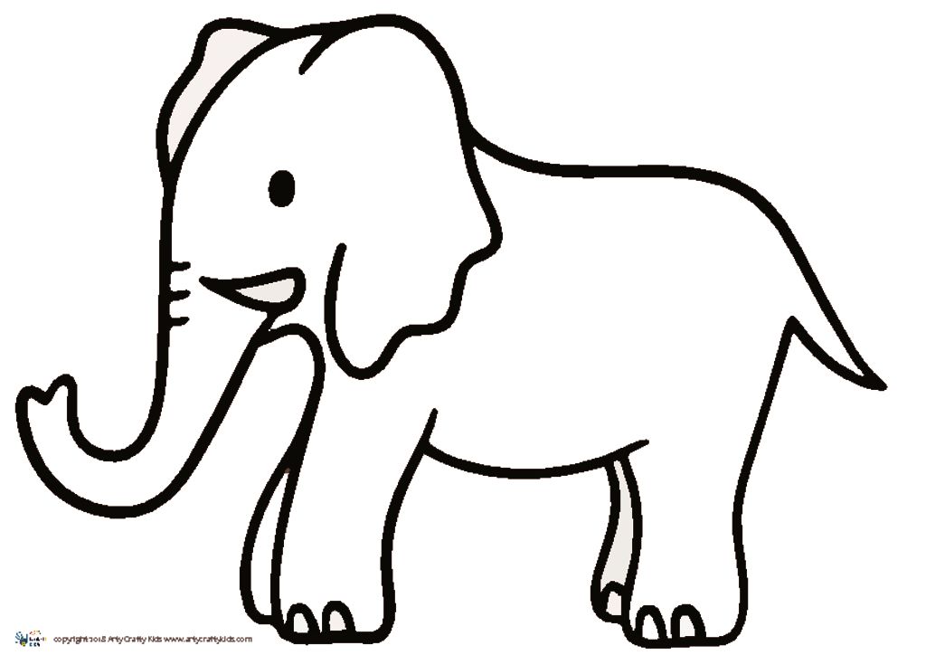 Elephant Outline | Arty Crafty Kids