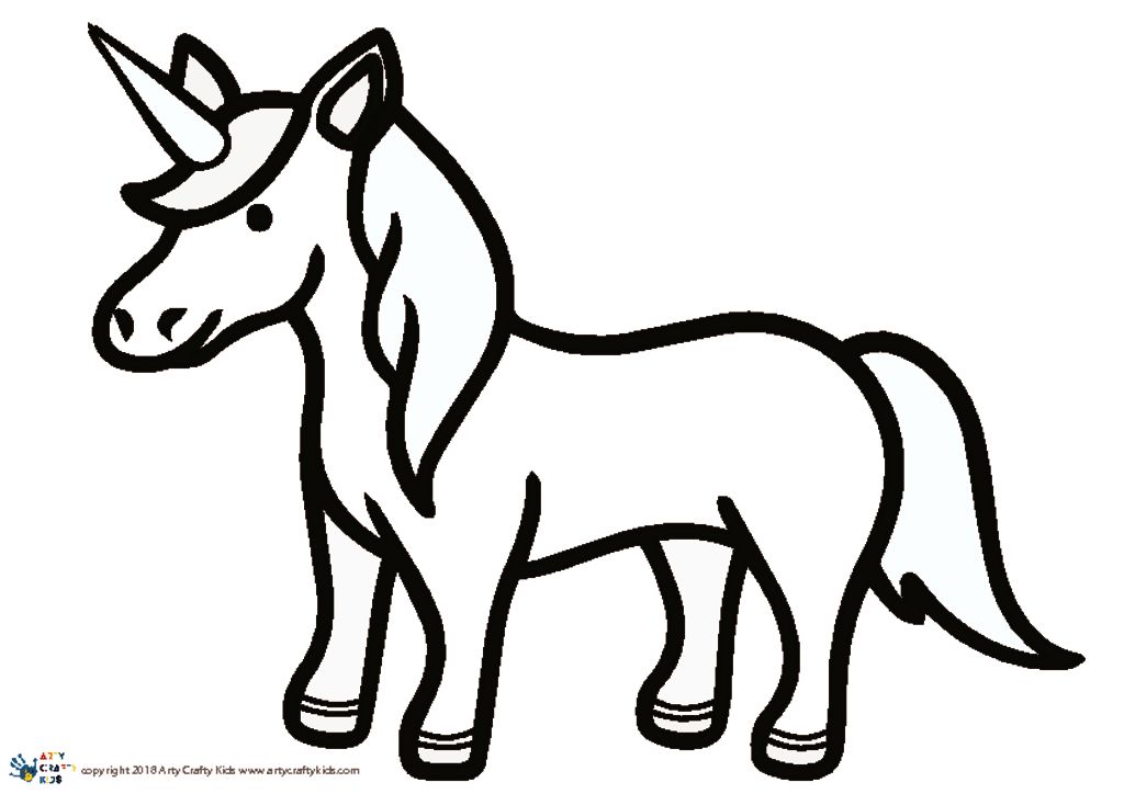 Unicorn Outline - Arty Crafty Kids