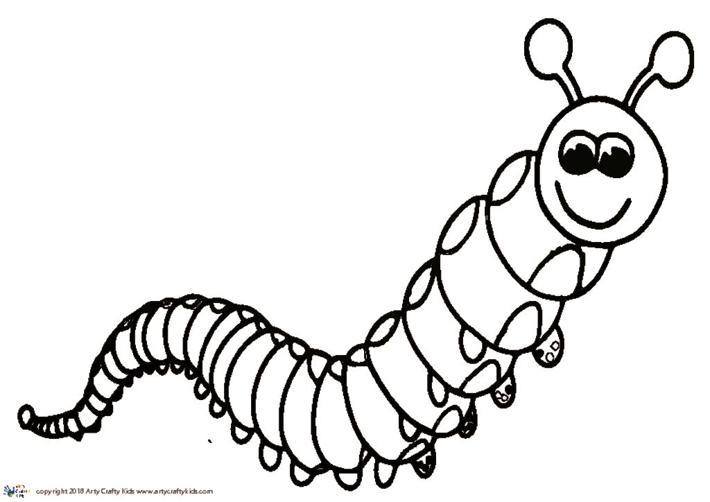 Caterpillar Outline Arty Crafty Kids