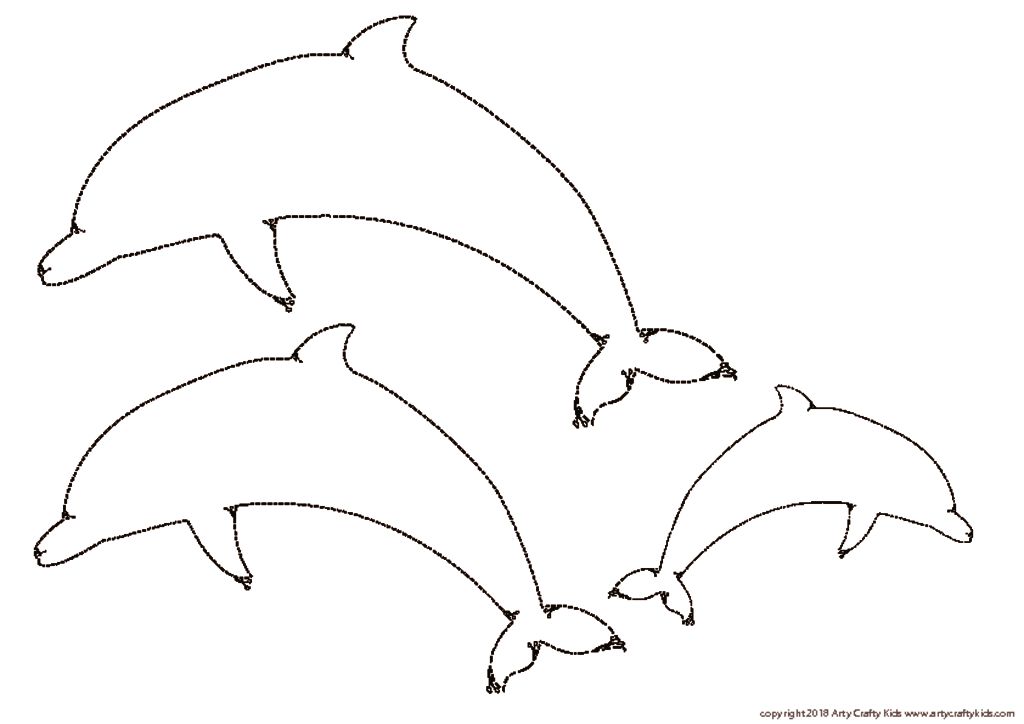 dolphin silhouettes arty crafty kids