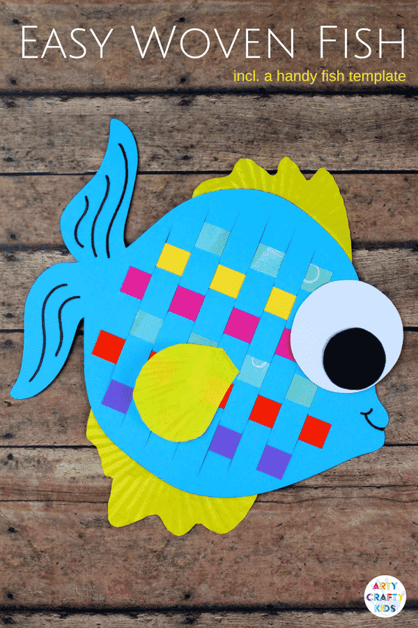 Arty Crafty Kids | Craft | Easy Woven Fish Craft | A fabulous fish craft, with a woven element that adds colour and is great for building fine motor skills. The perfect kids crafts for an Under the Sea unit! #underthesea #easycrafts #kidscrafts #fishcrafts