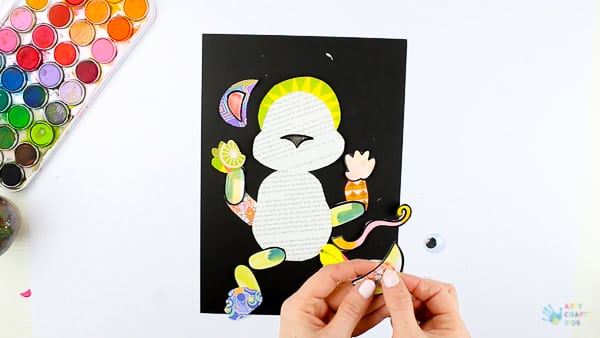 Arty Crafty Kids | Art | Monkey Paper Art for Kids - A fun cut, stick and assemble craft for kids. With the aide of our template, kids can create interchangable monkeym adding personality to their art #kidsart #artforkids #templates #craftideasforkids #craftsforkids #kidscrafts #papercrafts